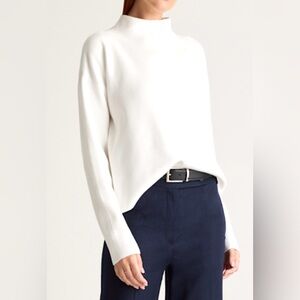 Quince Eco Knit Milano Stitch Mock Neck Sweater W Large